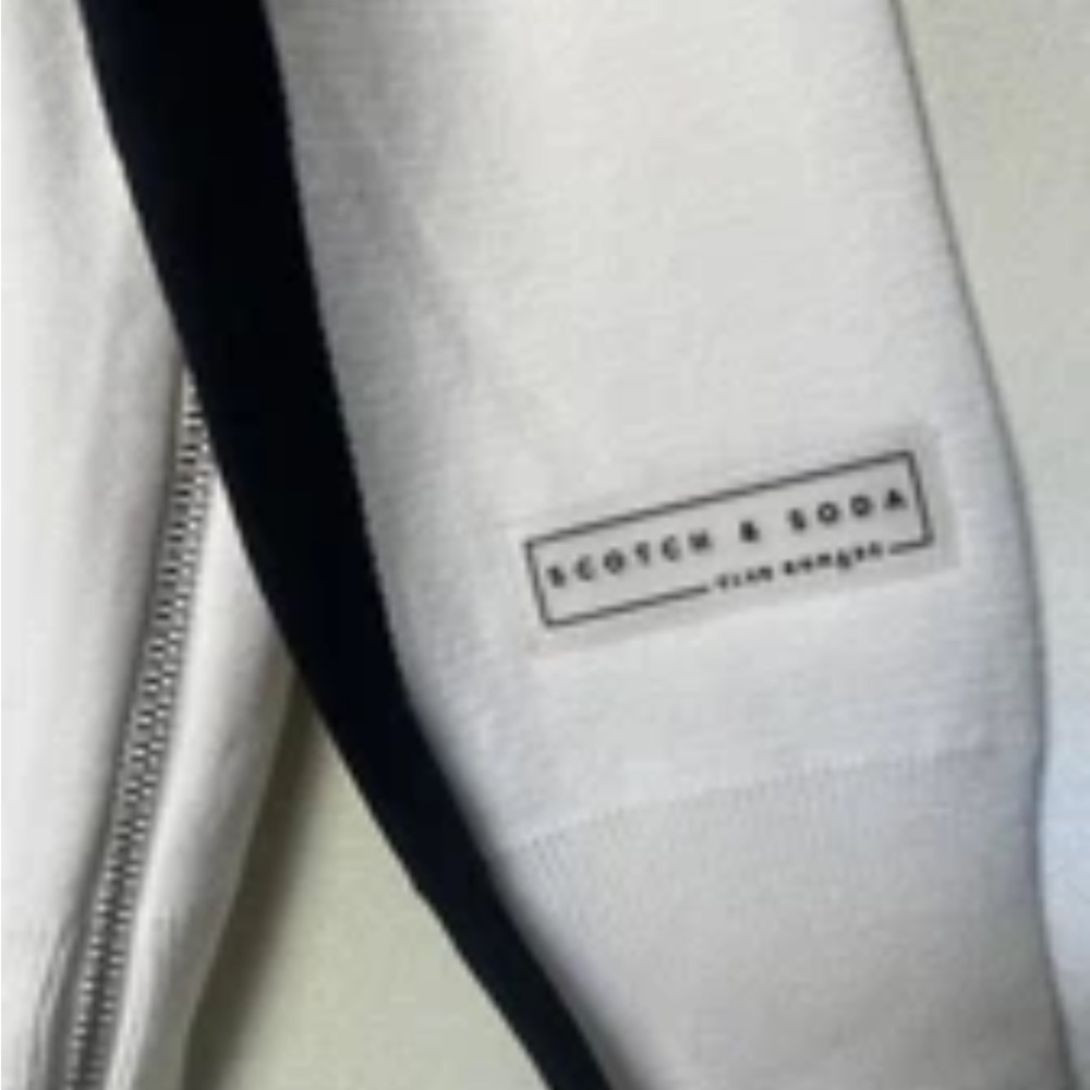 Scotch and Soda White and Black Half-Zip Pullover - Picture 5 of 7